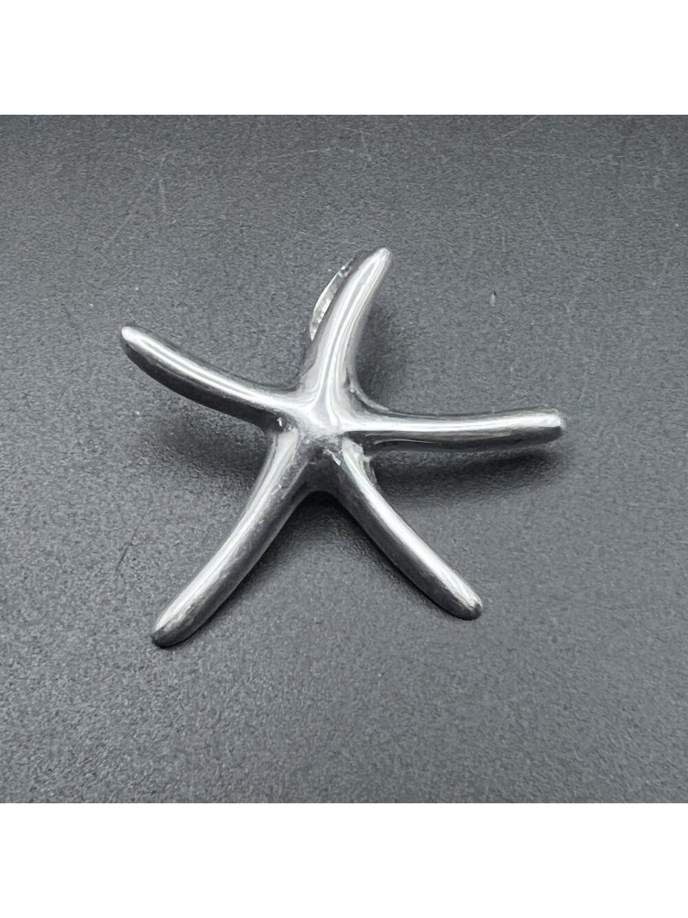 Vintage Sterling Silver Modernist Sea Star Pendant 1"